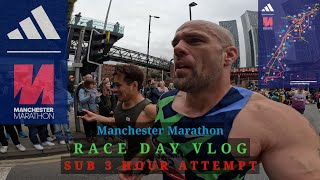 Manchester Marathon 2023  Sub 3 Attempt  Race day vlog [upl. by Nailluj]