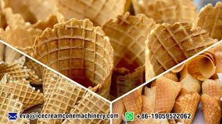 Waffle Cone Maker Machine SupplierIce Cream Cone MachinerySugar Waffle Cone Making Machine [upl. by Rhee]