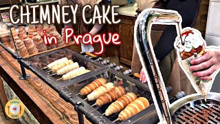 Chimney Cake Trdelnik Making in Prague  Dessert Cafe Vlog [upl. by Godding]