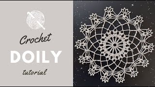 Easy Crochet Doily Tutorial for Beginners  Beautiful and simple doily  Stepbystep tutorial [upl. by Orofselet414]