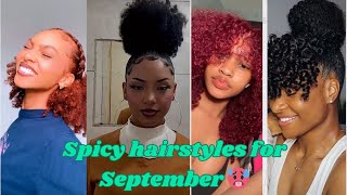 Natural curly hairstyle compilation 🌸🥵🎀 hairstyles naturalhair [upl. by Hebe]