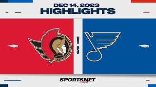 NHL Highlights  Senators vs Blues  December 14 2023 [upl. by Harias]