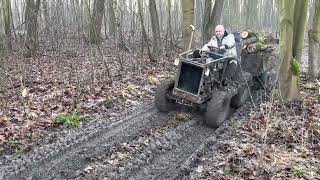 Homemade tractor in the forest [upl. by Essila]