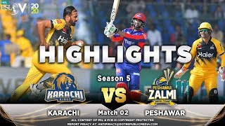 Karachi Kings vs Peshawar Zalmi  Full Match Highlights  Match 2  21 Feb 2020  HBL PSL 2020  MA2 [upl. by Geirk]