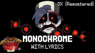 Monochrome PERISH MIX WITH LYRICS DX Remastered  Friday Night Funkin Hypnos Lullaby v2 Cover [upl. by Ytsirhc]