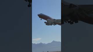 NATIONAL AIRLINES 747400 Takeoff Special Livery Anchorage Airport Planespotting [upl. by Frannie]