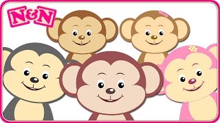 Five Little Monkeys Jumping On The Bed  Popular Nursery Rhymes Collection For Children [upl. by Sheri]