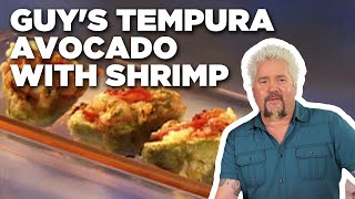 Guy Fieris Tempura Avocado with Shrimp  Guys Big Bite  Food Network [upl. by Ahtanaram]