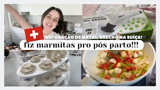 Brechó na Suíça muito barato  fazendo as marmitas pro pós parto ganhamos presentes [upl. by Anelas464]