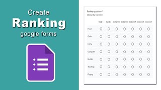 How to create ranking questions using google forms [upl. by Kram154]