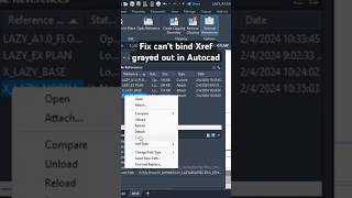 Fix can’t bind Xref grayed out in Autocad  Autocad xref tips 13 [upl. by Khudari]