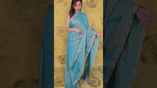 Blue Chanderi tissue silkcotton saree diwalisareescollections saree [upl. by Caril]