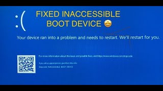 How to solve Stop code INACCESSIBLE BOOT DEVICE 2024 [upl. by Yrrok]