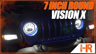 Vision X 7quot Round LED Headlights with Halos and Light Bar Technology [upl. by Atsahc]