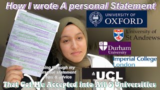 How To Write A Successful Personal Statement BEST TIPS  Got me Into All 5 Univeristies [upl. by Fionnula]