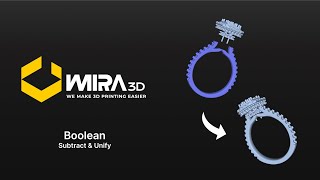 Boolean Operations on 3D STL Files using MIRA3D [upl. by Alleber]