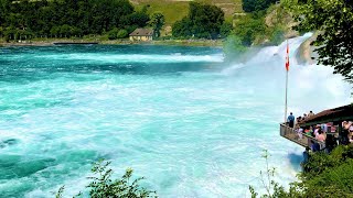 SWITZERLAND  RHEINFALL SCHAFFHAUSEN  RHINEFALL BEST VIEW  DRONE FOOTAGE [upl. by Barboza]