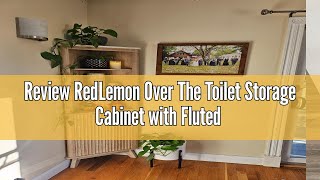 Review RedLemon Over The Toilet Storage Cabinet with Fluted Sliding Door 68quot Tall Wood Space Saver [upl. by Ahsital]