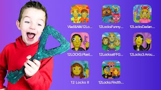 12 Locks Games Dad and Daughters Vlad and Niki Plasticine Man Find the Difference Funny Pets FFGTV [upl. by Eardnaed]