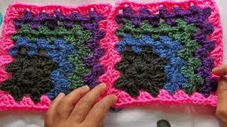 Mitered granny square crochet  Absolutely for beginners  Warning Very very slow tutorial [upl. by Nhepets]