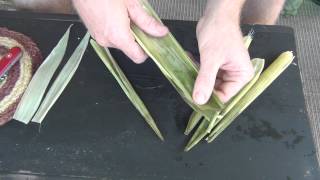 Corn Husk Basket Weaving Part 1  Preparing the Spokes [upl. by Ayahsey]