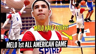 LaMelo Ball HALF COURT SHOT In 1st ALL AMERICAN Game vs Julian Newman Melo PUTS ON A SHOW [upl. by Nosmoht]