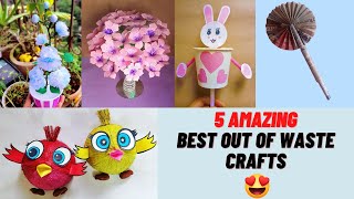 5 Best out of waste craft ideas  Best out of waste craft ideas  Easy DIY project [upl. by Yesak]