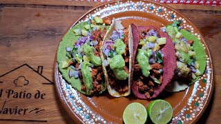 TACOS DE CARNE ADOBADA ASADA MUY COLORIDOS Y CON MUCHO SABOR [upl. by Einwat]