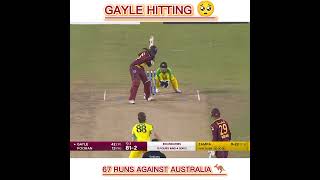 Gayle beating 67 run wast indies vs Australia 1millionviews cricket cricketlovers [upl. by Arorua]