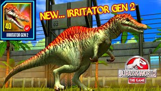 NEW DINO ‼️ IRRITATOR GEN 2 MAX LEVEL 40 FIRST LOOK AND BATTLE  JURASSIC WORLD THE GAME [upl. by Klapp]