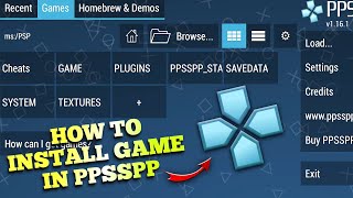 BEGINNERS TUTORIAL🔥How To Install Game In PPSSPP Emulator In Hindi  Badshah Gamer [upl. by Alicec]