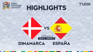 HIGHLIGHTS  Dinamarca vs España  UEFA Nations League 2024  TUDN [upl. by Siubhan]