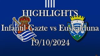 HIGHLIGHTS  Real Sociedad Infantil Gaztea vs SD Euskalduna sub14  Infantil Txiki Grupo4 J4 1910 [upl. by Anesuza324]