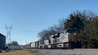 CSX CM44AC 7247 w RFampP Nose GP402 Leads M58228 on 123123 [upl. by Taran]