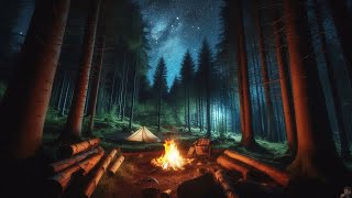 Relaxing Campfire  Campfire Night Sounds  Relaxing Forest Sounds [upl. by Mikah]