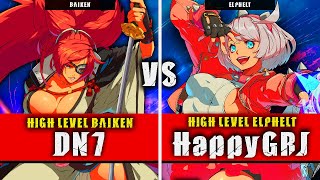 GGST  DN7 Baiken VS HappyGRJ Elphelt  Guilty Gear Strive High level gameplay [upl. by Elletsyrk]