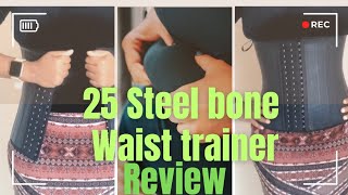 HOW TO GET RID OF A CSECTION BELLY FAT WITH A 25 STEEL BONE WAIST TRAINER [upl. by Ainoda294]