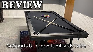 GoSports 6 7 or 8 ft Billiards Table  Review 2024 [upl. by Anahpets284]