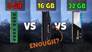 How much RAM do you need for gaming 8GB vs 16GB vs 32GB Analysis [upl. by Nyvek]