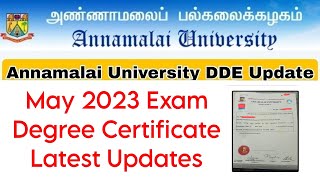 Annamalai University DDE Degree And Other Certificates Latest Updates 👍 [upl. by Kane]