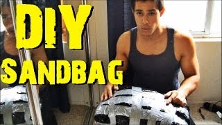 How to Make a Super Cheap Sandbag to Workout Less than 10 Homemade Sandbag [upl. by Relyhcs]