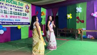 Freshers day 2024  un academy college kokrajhar remix dance [upl. by Fari757]