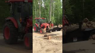 Firewood Processor  Halverson HWP120 on a Kubota tractor [upl. by Noguchi458]