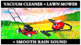 ★ 10 Hours Vacuum Cleaner sound  Lawn Mower  Rain sound Dark screen Relax Sleep Soothe a baby [upl. by Pelagi880]