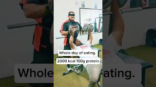 Whole day of eating 2000 kcal 150g protein fitnessgoals bodypositivity gymstatus youtubers [upl. by Yeltihw43]