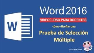 Word 2016 Prueba de Selección Múltiple [upl. by Afrikah]