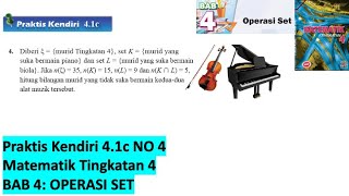 KSSM Matematik Tingkatan 4 Bab 4 praktis kendiri 41c no4 Operasi Set form 4 buku teks SPM [upl. by Atinet654]