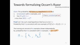 Machine Learning Lecture 13b Occams Razor for consistent learners [upl. by Enirual]