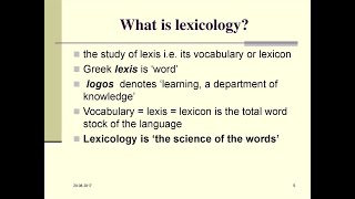 What is LEXICOLOGY Word Morphemes Lexeme [upl. by Teraj]