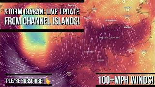 STORM CIARÀN 100 MPH WINDS BATTERING THE CHANNEL ISLANDS  LIVE STORM UPDATE [upl. by Nonnag]